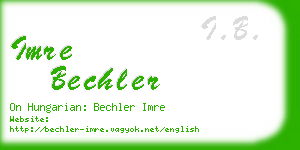 imre bechler business card